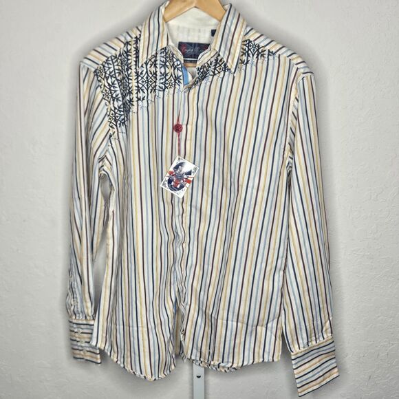 English Laundry Men's Christopher Wicks Embroidered Hand Sewn Shirt Size Small - Picture 1 of 8